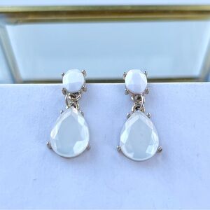 Stella & Dot White Teardrop Earrings